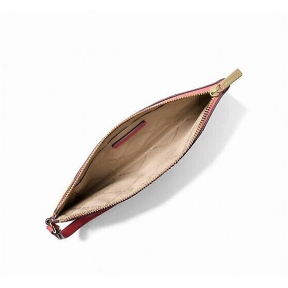 New Michael Kors Jet Set Travel Large Patchwork Wristlet Light Berry Sorbet - Picture 2 of 2